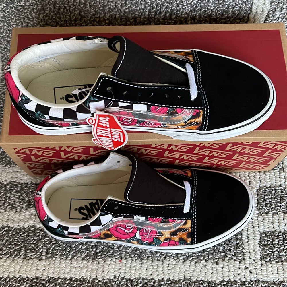 Vans Old Skool Rose/Animal Check True White Multi WMNS - Picture 3 of 16